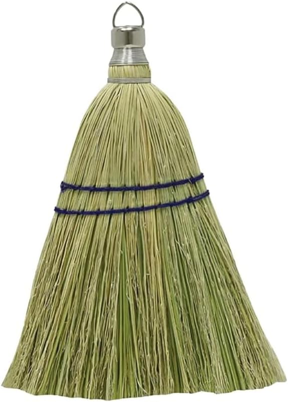 Rocky Mountain Goods Whisk Broom 12” - Heavy Duty Natural Corn Straw with Reinforced Nylon Stitching - Small Whisk for Car, Outdoor, Camping - Sturdy Metal Hang Design