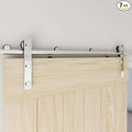 TSMST 6FT Sliding Barn Door Hardware Kit, Stainless Steel Heavy Duty Sturdy Barn Door Track for Single Wood Door, Slide Smoothly Quietly (L Style)