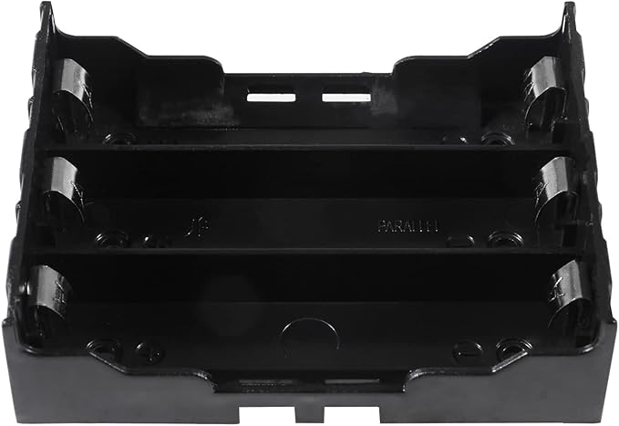 6pcs 18650 Battery Case Holder 3 Slots X 3.7V 18650 Battery Storage Box, in Parallel Black Plastic Batteries Clip Box with Pin for DIY Parallel or Series Circuit PCB Projects