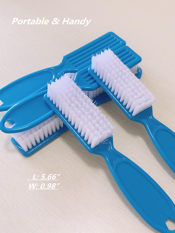 6Pcs Nail Brush for Cleaning Fingernails, Handle Grip Cleaning Brush for Nail and Toenail, Nail Dust Brush Manicure Pedicure Tools Scrubbing Brush Women Men Home Salon(Blue)