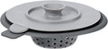 OGGI Silicone Sink Strainer & Stopper Set- Great Kitchen Sink Strainer, Silicone Drain Stopper, Sink Drain Strainer, Sink Plug 4.6˝ Diameter Rim, Gray