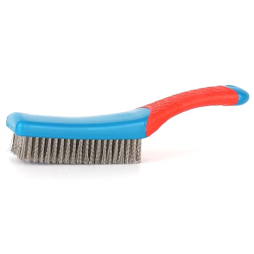 Wire Brushes for Rust Removal - Stainless Steel Wire Metal Brush for Cleaning Concrete, Paint Remover for Concrete & Grill Rust Remover with Ergonomic Handle (15.5x3.5cm)