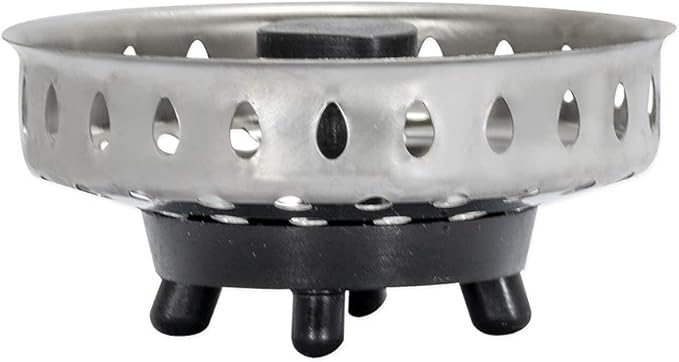 EZ-FLO Replacement Basket, Rubber Pronged Bottom, Stainless Steel, Fits 3-1/2 in Drains and Sterling Sinks, EZ-30057