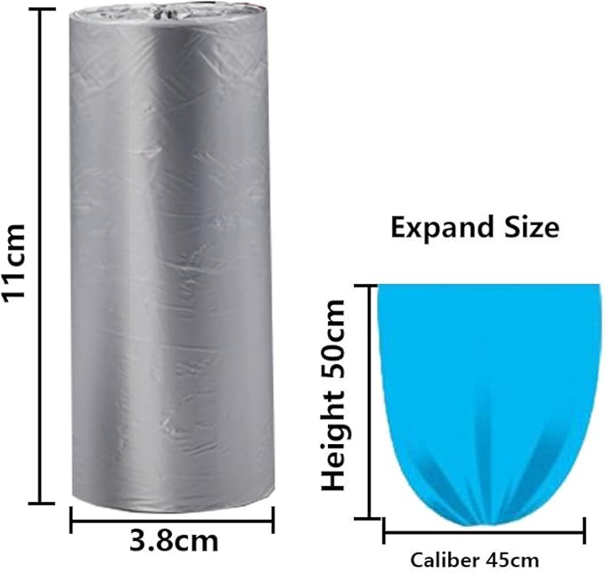 5 Rolls Small Trash Garbage Bags, 4 Gallon Strong Thin Material Disposable Kitchen Garbage Bags, Durable Plastic Trash Bags for Office Home Bedroom Garden Waste Bin, 100 Counts (Silver)