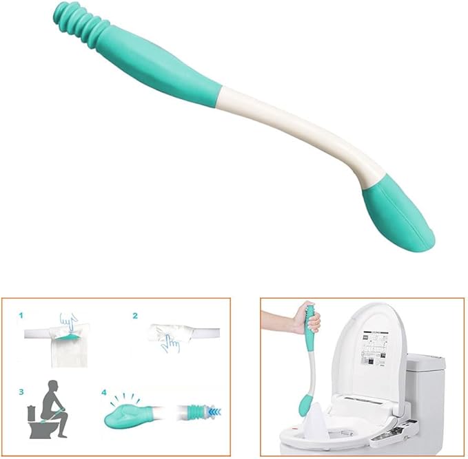 Bottom Wiping Aid - Long Reach Comfort Wipe - Self Wipe Assist for Toileting Aids Wand - Bathroom Butt Wiper Tool for Elderly Disabled After Surgery