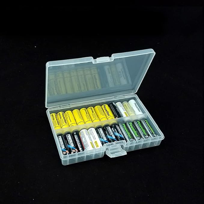 Fielect 48 x AA Battery Storage Case Holder Organizer Box Transparent