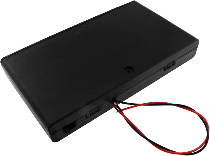 E-outstanding 12V Battery Holder 8X 1.5V AA Battery Storage Case Black Box with ON/Off Switch and Wire Leads
