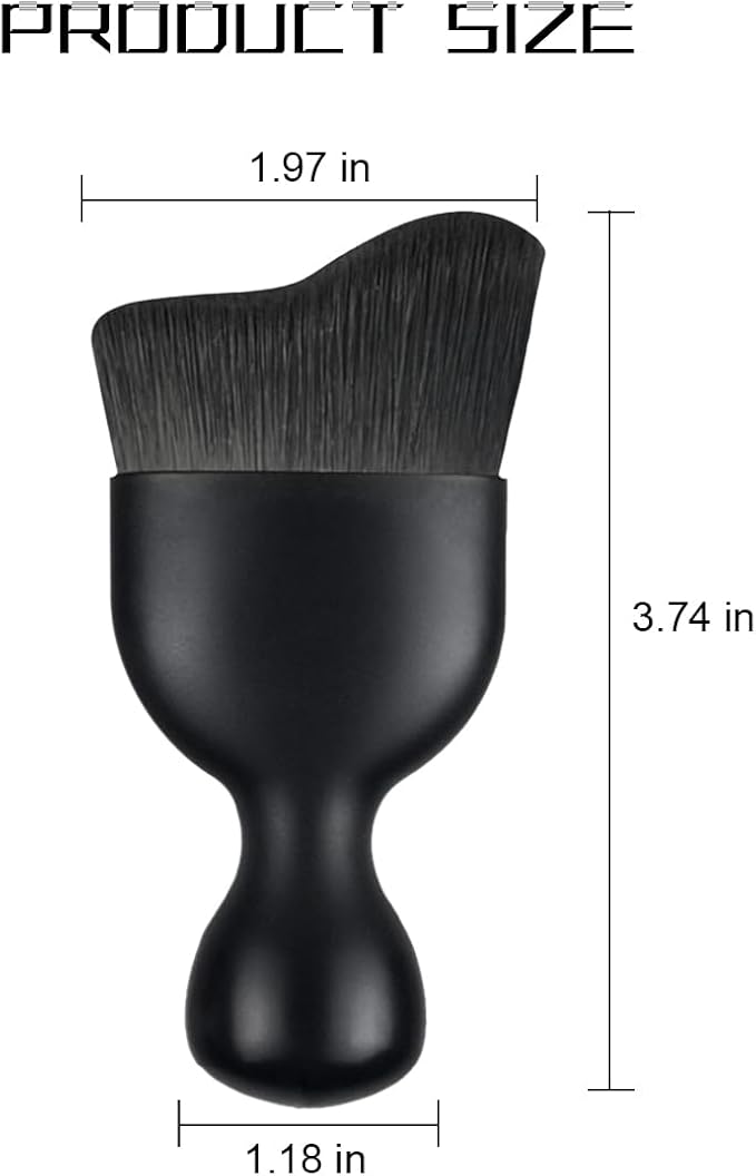 Car Brush, Curved Design Vehicle Interior Detailing Dust Collectors, Dirt Dust Cleaning Tool for Dashboard Air Conditioner Vents Computer, Universal Automotive Accessories (Black)