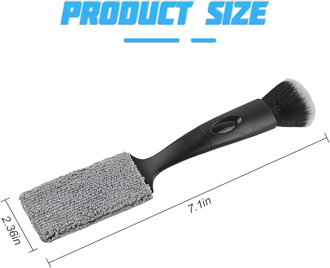Car Double Head Brush, Multifunctional Soft Vehicle Interior Detailing Tool with Towels, Portable Auto Dashboard Double Ended Dust Sweeping Brushes, Universal for Sedan Truck SUV