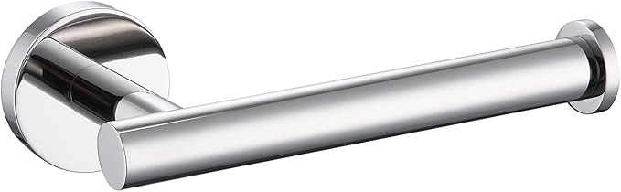 TASTOS Polished Chrome Toilet Paper Holder SUS304 Stainless Steel, Modern Round Tissue Roll Holders Wall Mount, Toilet Paper Roll Dispenser Bathroom 5 inch TP Holder for Kitchen Washroom
