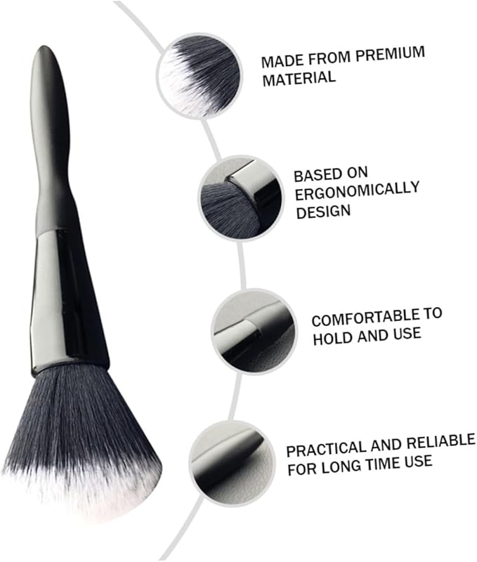 GANAZONO Car Interior Detailing Brush Soft Bristle Air Vent Cleaning Brush Automotive Dust Removal Tool for Dashboard and Ac Vents Black and White