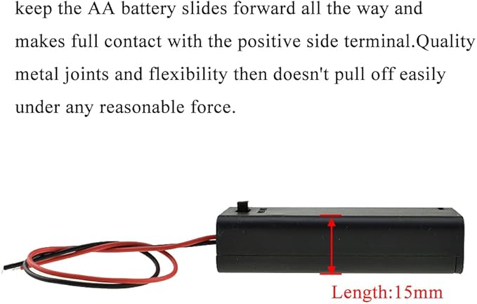 HAHIYO 3V AAA Battery Holder Bundle with Wire Sturdy Cover Flexible Springs Contact Build-in Switch Batteries Black Case Easy Install 8 Pieces for Wall Clocks Ham Radio Kids Toys