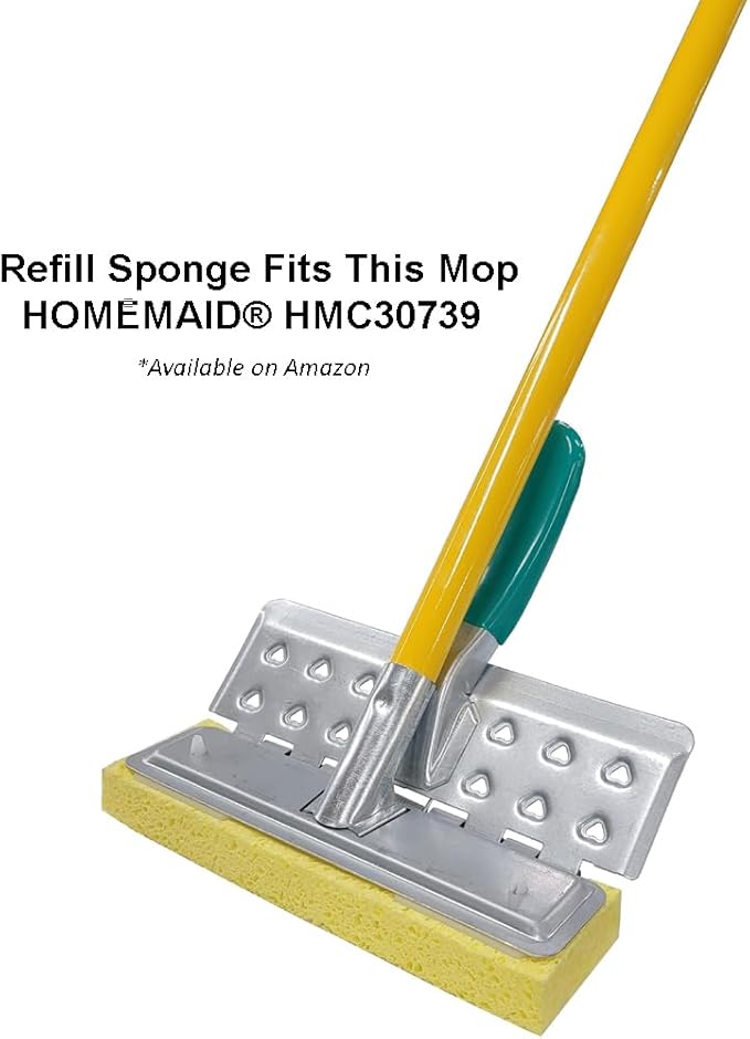 HOMEMAID® Cellulose Refill Sponge Metal Hinge Squeeze Mop - $7.99 Each (Made in USA)