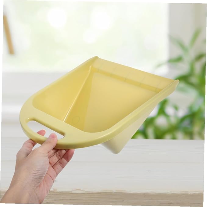 Small Handheld Dustpan Set 2pcs, Portable Lime Yellow Plastic Dust Pan with Handle for Home and Office Tabletop Cleaning, Garage and Desk Garbage Collection