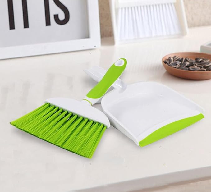 Mini Broom and Dustpan Set-Mini Whisk Set for Desk, Housekeeping, Office, Kitchen, Pet Nest, etc.,Daily Cleaning Necessity Plastic Mini Dustpan Set (Blue)