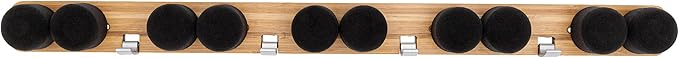 Full Circle Get A Grip, Wall-Mounted Mop and Broom Organizer, Lightweight Bamboo with Foam Pegs, Easy to Install Home Organization, Also Perfect for Garden Tools and Garage, Large