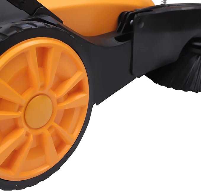 Walk-Behind Hand Push Floor Sweeper, 41” Commercial 55L Large Capacity Manual Sweeper 39611 ft²/H Heavy Duty Indoor & Outdoor Sweeping Device for Warehouse or Garages, Non-Electric