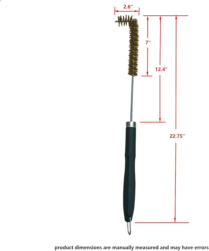 SUNRISE Fryer Brush with Long Handle (Brass with Plastic Handle, L Brush)