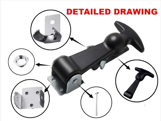 Premium Rubber Hasp with Plunger for RV Battery Box Strap, Tool Box Latch,Tool Room Latch,The Utility Room Latch,Pet House Latch - Secure and Durable(4pk)…
