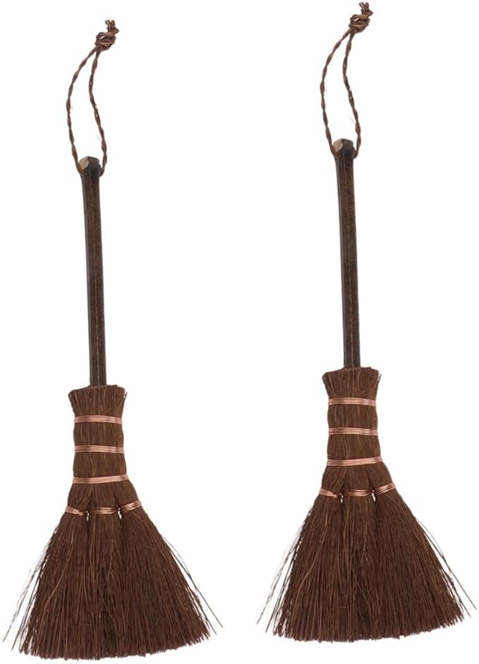 Happyyami 2pcs Mini Broom for Pet Hair Carpet Sweeper Brush Boys and Girls Mop and Handheld Dust Brush Portable Hand Tool for Table Desk Car Cleaning