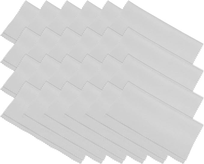 PATIKIL Eyeglass Microfiber Cleaning Cloth 7"x6", 24 Pack Glasses Cleaning Cloth Soft Suede Wipe Screen Cloth for Camera Lens Eyeglasses Screens in Individual Vinyl Pouch, Grey