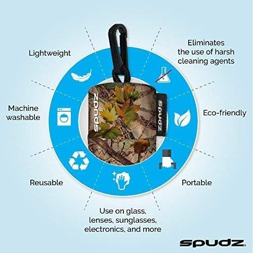 SPUDZ Ultra Variety Pack | Five 6" x 6" Microfiber Towels w/Neoprene Pouches | Premium Microfiber Cleaning Cloths for Laptops, Lenses, Cameras, Screens, and More | 5 Color Variety Pack | Pretty Pack