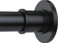 BRIOFOX Industrial Shower Curtain Rod - Rustproof Non-Slip 43-72 Inch Stainless Steel Tension Curtain Rod for Window or Bathroom, Matte Black