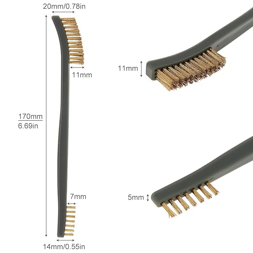 OriGlam Mini Wire Brush Set, Paint and Dirt Remover, Cleaning Welding Slag and Rust, Handy Steel / Nylon / Brass Brush Suitable for Cleaning Paint / Dirt (3)