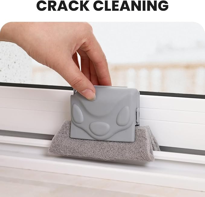 Magic Window Track Cleaner, Upgraded Window Groove Cleaning Brushes for Sliding Doors, Gaps, Tiles, Shutters, and Car Vents (1, Grey)
