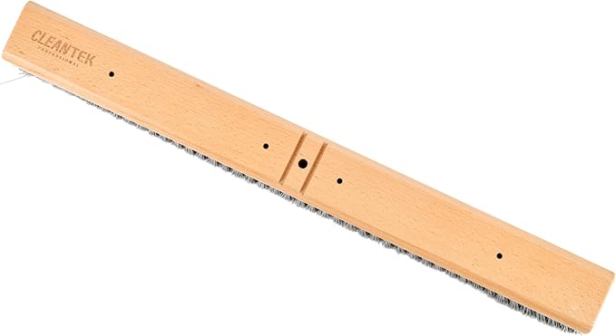 Restaurantware-BROOM HEAD ONLY: Clean Tek Professional 24-Inch Broom Head, 1 Heavy-Duty Push Cleaning Tool - Handle And Brace Sold Separately, Medium Plastic Bristles, Wooden, Commercial Use