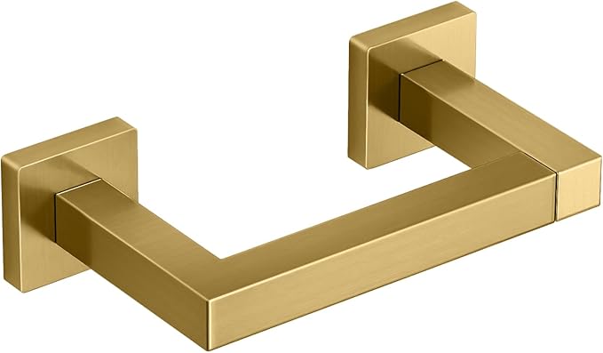 Toilet Paper Holder Wall Mounted Post Pivoting Square Tissue Holders Roll Holder Hangers for Bathroom Commercial Toilet Paper Dispenser,Gold