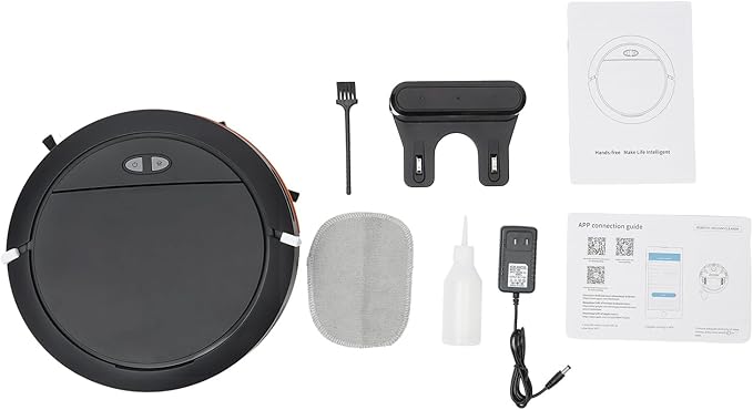 Robot Vacuum Cleaner, 3 In 1 Robot Vacuum & Mop & sweep Combo, Push Button and APP Control, Self-Charging Robotic Vacuum Cleaner, 120 Mins, Strong 2700Pa Suction, Ideal for Pet Hair and Carpet (Black)