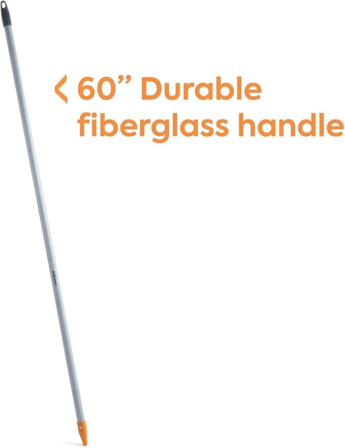 Professional 60" Fiberglass Push Broom Handle, Threaded Nylon Tip