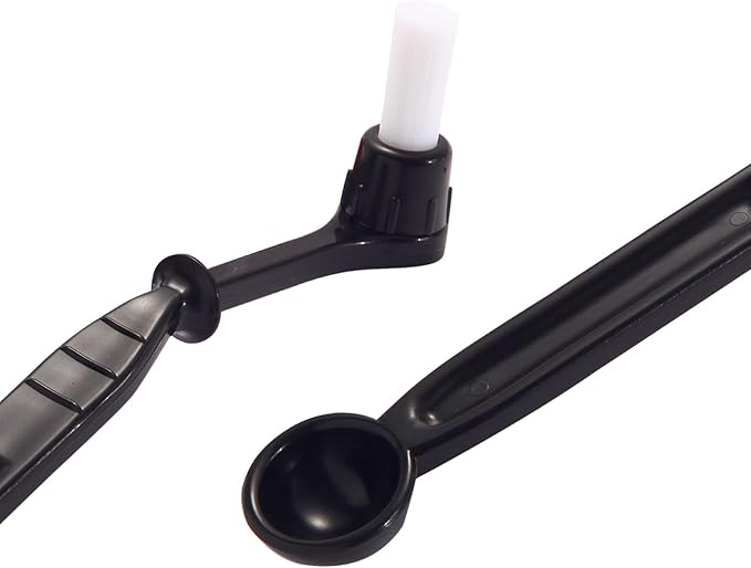 Coffee Machine Cleaning Brush Kit - 2 Coffee Cleaning Brushes With Spoons and 2 Removable Brush Heads for Espresso Machine and Coffee Grinder
