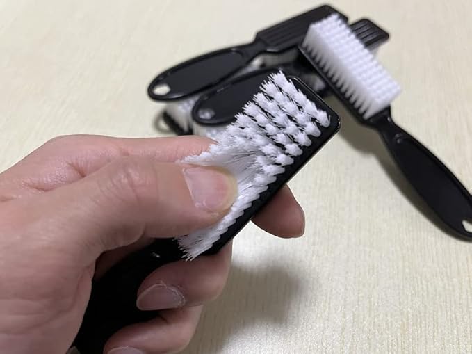 Handle Grip Nail Cleaning Brush, Hand Fingernail Cleaner Brush Manicure Tools Scrub Cleaning Brushes for Toes and Nails (8Pcs, Black)