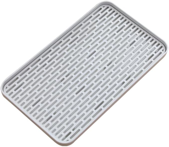 Double Layer Bottle Drying Rack and Drain Tray with Non-Slip Design Kitchen Countertop Organizer for Bottles Cups and Utensils