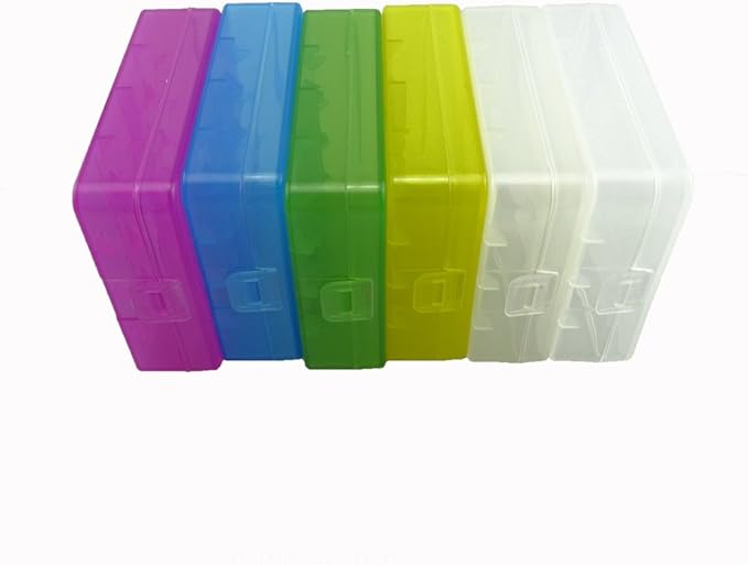 Honbay Battery Storage Case/Box/Organizer/Holder for 4 18650 Batteries or 8 CR123A Battery, Pack of 6 (Multi-colored)