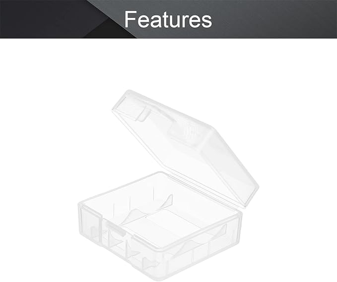 Fielect 2Pcs 18350 Battery Case Battery Storage Box Organizer Battery Storage Case Holder for 18350, Transparent
