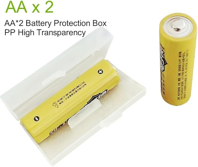 Fielect 2 x AA Battery Storage Case Holder Organizer Box Transparent 5Pcs
