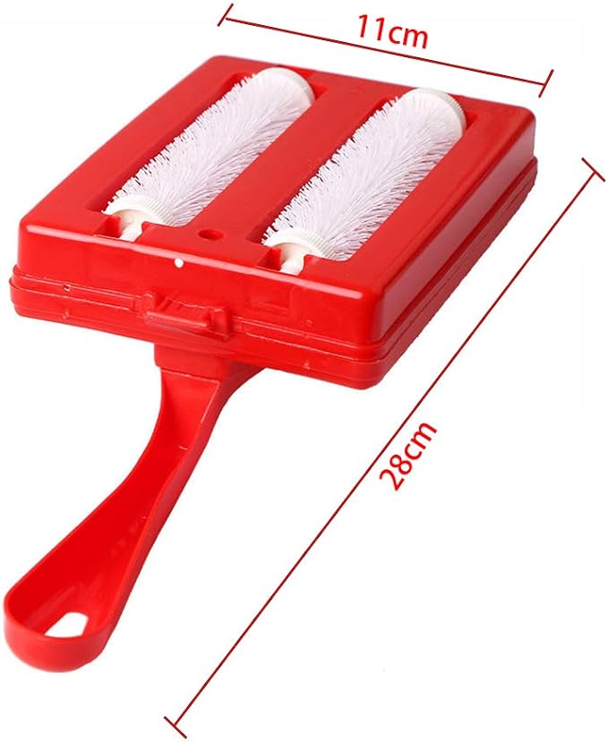 Carpet Sweeper Gadgets for Home, Twin Roller Type Multi-functional Hand-Held Brush Pet Hair Dust Scraps Paper Small Rubbish Cleaning with a Brush(Random)