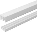 1/4" Panel Sliding Door Track - 48" White Plastic Upper & Lower Set, USA Made, Pack of 1 - Outwater