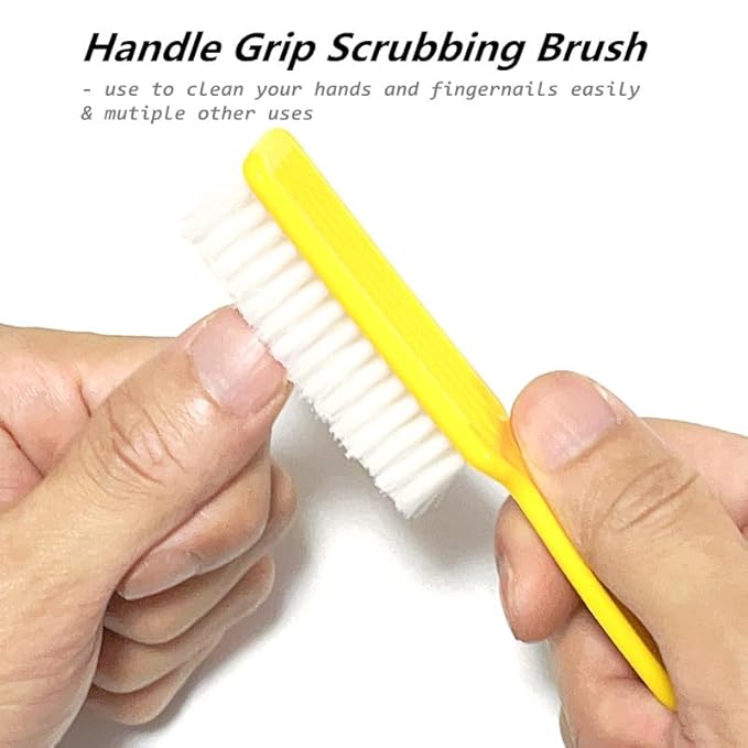 6Pcs Nail Brush for Cleaning Fingernails, Handle Grip Cleaning Brush for Nail and Toenail, Nail Dust Brush Manicure Pedicure Tools Scrubbing Brush Women Men Home Salon(Yellow)