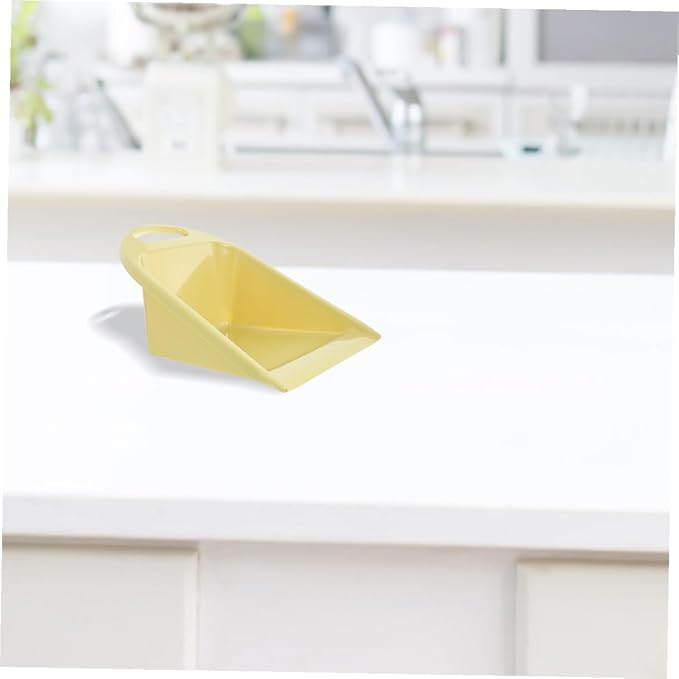 2pcs Handheld Dustpan Set, Portable Trash Scoop with Handle, Plastic Dust Pan for Home and Desk Cleaning, Multi-use Small Size in Lime Yellow