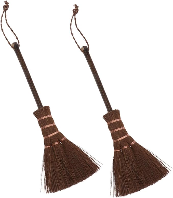 2pcs Hair Removal Broom for Carpet Hard Floors Mini Sweeper Broom Set for Pet Hair Cleaning