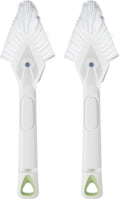 RIMAY Hard Bristle Crevice Cleaning Brush with Soap Dispenser 2 Pcs, Multifunctional Gap Scrub Brush, Small Cleaning Brushes for Tight Spaces, Corner, Windows, Kitchen, Bathroom, Sink, Grout, Car