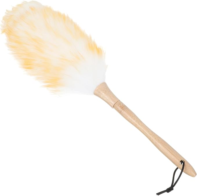 VILLCASE Lambswool Duster for Cleaning with Anti-Static Wool Head, 22cm Handle, Portable Household and Car Dust Remover for Furniture, Office, and Home Use