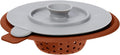 OGGI Silicone Sink Strainer & Stopper Set- Great Kitchen Sink Strainer, Silicone Drain Stopper, Sink Drain Strainer, Sink Plug 4.6˝ Diameter Rim, Brick Red