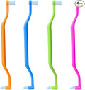 FRUTA Orthodontic Toothbrush 4pcs Tiny Tuft Toothbrush Two in One Double Head Interdental Interspace Brush Braces Wisdom Teeth Detail Cleaning Brush(A)