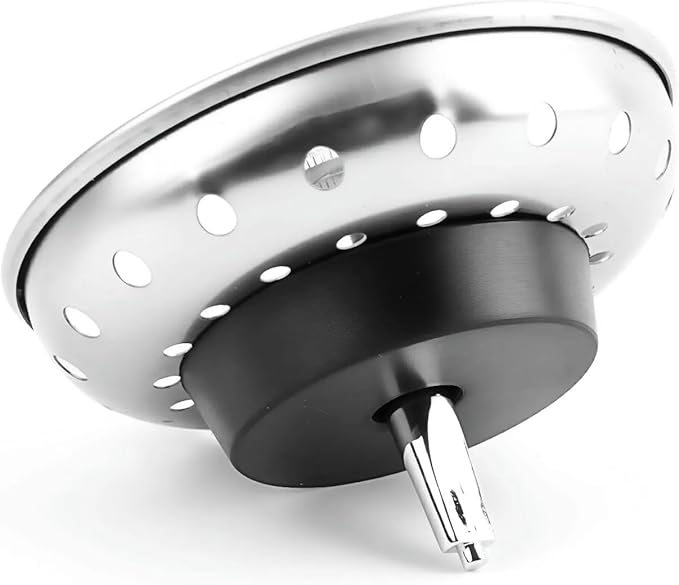 Kingrol 4 Pack Kitchen Sink Strainers with Rubber Stoppers - Stainless Steel Drain Basket Replacement, Fits 3.5 Inch Standard Sink Drain, Prevents Clogs, Easy Clean, Rust Resistant