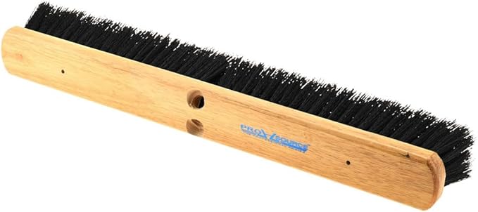 PRO SOURCE 24" Push Broom Head: Poly Bristles, Threaded Wood Block